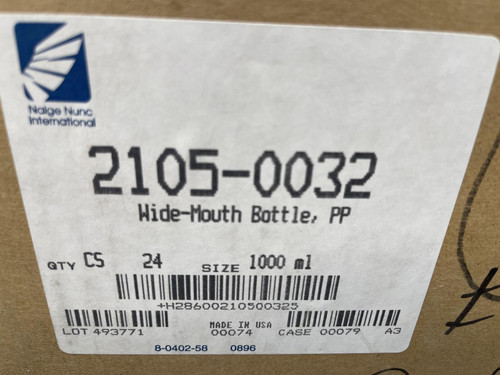 24 - Nalgene 2006-0032, 1000 ml 32 oz, PP Narrow Mouth Bottle