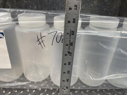 6 - Nalgene 2105-0032 Wide Mouth PP Bottles, 1000 ml, w/Caps