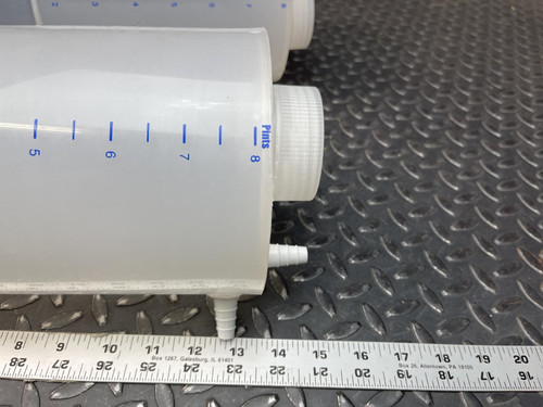 lot of 2 Vitlab p/n Unknown, 8-Pint Threaded Funnel 2-Port Screw Cap