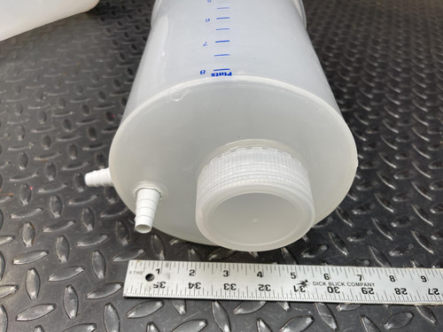 lot of 2 Vitlab p/n Unknown, 8-Pint Threaded Funnel 2-Port Screw Cap