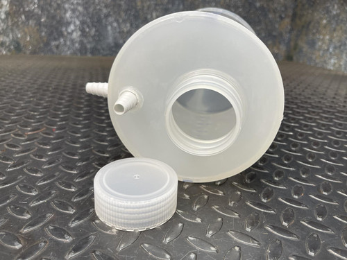 lot of 2 Vitlab p/n Unknown, 8-Pint Threaded Funnel 2-Port Screw Cap