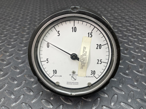 Ashcroft 4.5" Gauge, Pressure, -10 to 30 In. Water, Brass Conn. Ashcroft n/a
