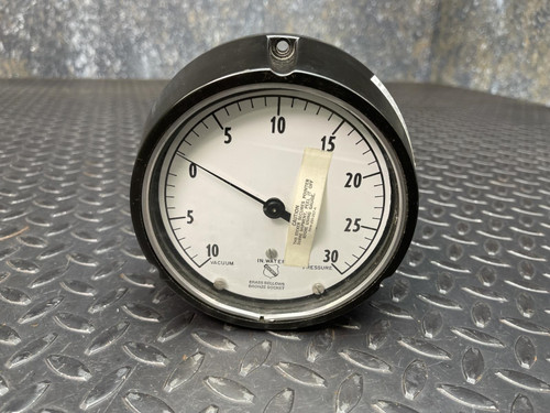 Ashcroft 4.5" Gauge, Pressure, -10 to 30 In. Water, Brass Conn.