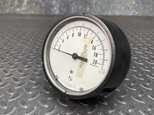 Ashcroft 4.5" Gauge, Pressure, 0 to 20 In. Water, 316 Bellows / Socket