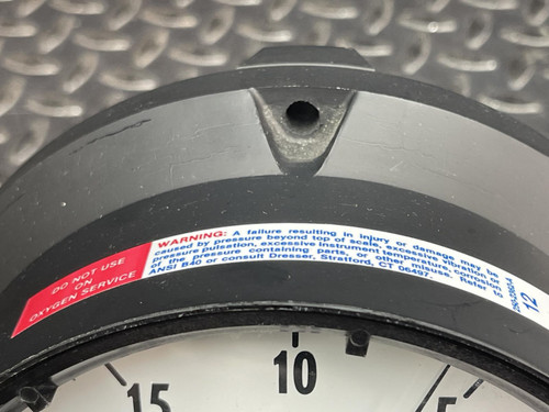 Ashcroft 6" Gauge, Pressure, -30 Vac.,10 in. Water, Brass Bellow Bronze Socket