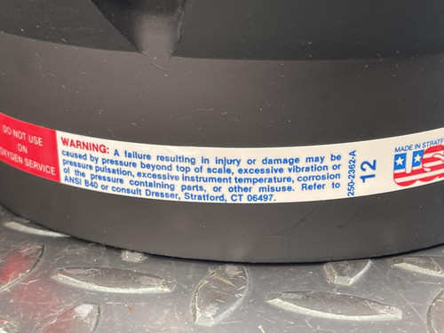 Ashcroft 6" Gauge, Pressure, -30 Vac.,10 in. Water, Brass Bellow Bronze Socket