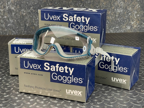 Lot of 4 Uvex High Impact Safety Goggles, S39610C - Teal uvex S39610C