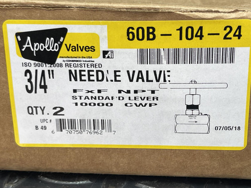 Apollo Valves 60B-104-24 3/4" Needle Valve - Lot of 2