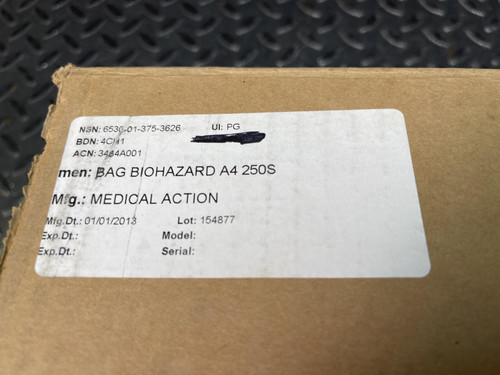 Biohazard Medical Action104M Waste Bags 33 Gallon - Case/250 Bags