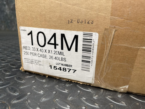 Biohazard Medical Action104M Waste Bags 33 Gallon - Case/250 Bags