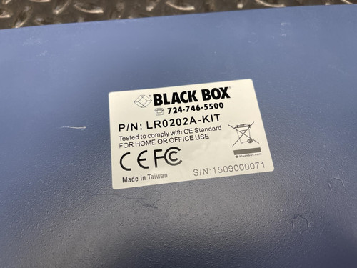 Lot of 2 Black Box LR0202A-KIT Extender 4 Wire Ethernet Network Extender
