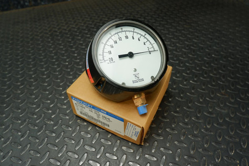 Ashcroft 45-1188A-02L-20/0-IWV/M 20" H20 / 37 MM HG 4.5" Gauge 1/4" NPT -Unused Ashcroft 45-1188A-02L