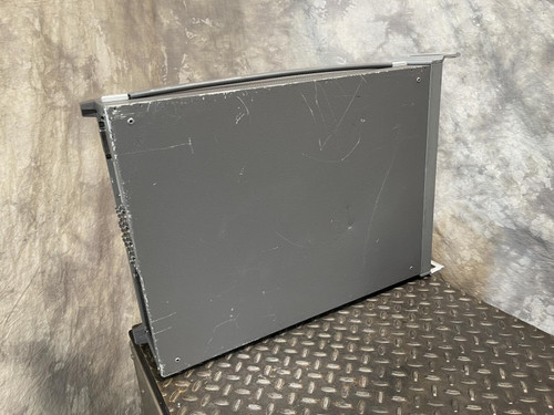 Full bottom view of the Wiltron 6769B Synthesized Sweep Generator from Obtainium Science and Surplus, placed on a diamond-patterned metal base.