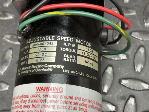 Minarik Electric 504-00-042 Adjustable Speed Motor 1/50 HP, 90 VDC, 1800 RPM