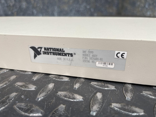 A detailed view of the connector port on the rear of the National Instruments BNC-2090 terminal block, showing its placement and labeling. This item is from Obtainium Science & Industry Surplus.