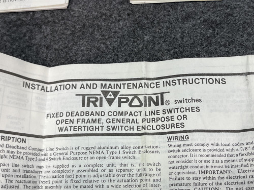 Asco PB11A Tripoint Pressure Switch