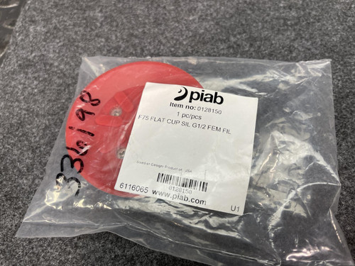 Lot of 2, Piab Red Flat Vacuum Cup 75 mm F75.20.07UD, 0128150