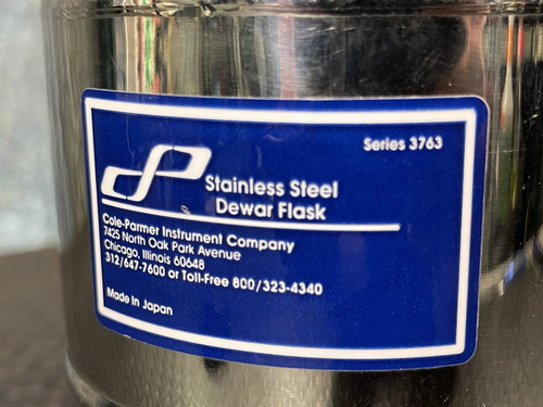 Cole-Parmer Stainless Steel Dewar Flask Series 3763, 9" Tall