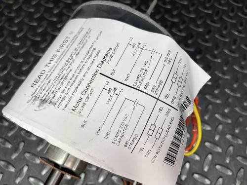 US Motors 1880 1/4 HP Condenser Fan Motor 460 VAC 825 RPM 6.5" Shaft