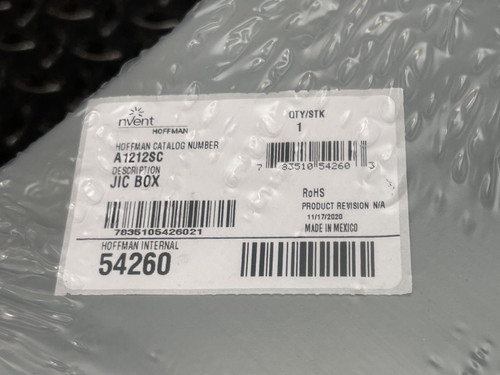 Hoffman A1212SC 12x12x6" Electrical Enclosure, Junction Box -Unused