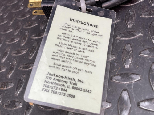 Jackson-Hirsh Card/Guard 5100 Card Laminator -Tested