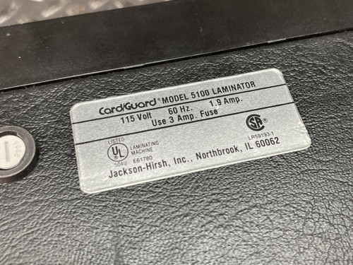 Jackson-Hirsh Card/Guard 5100 Card Laminator -Tested