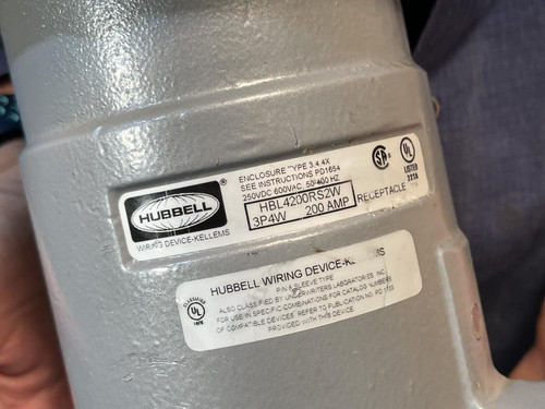 Hubble HBL4200RS2W 3P4W 200 Amp Water Tight Receptacle