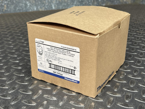 Box of 10 Thomas & Betts LT75P LiquidTight Connector 3/4" Straight Bullet Conn
