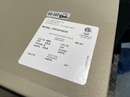 TPI P3PUH15CA1 15KW 480V 3P UH Series Unit Heater Ceiling