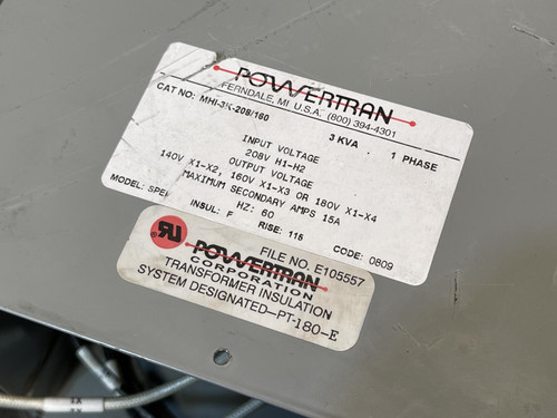 PowerTran MHI-3K-208/160 Transformer 3KVA