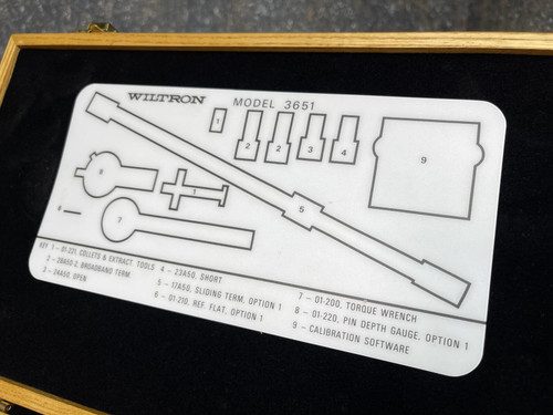 Wiltron Network Analyzer GPC-7 Calibration Kit Model 3651 w/ Wooden Case