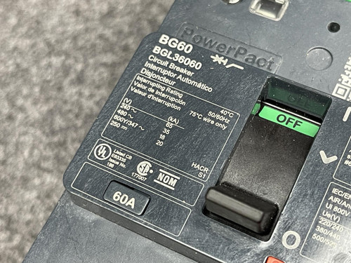 Square D BGL36060 PowerPact 480V 60A 3P 35kA - NIB