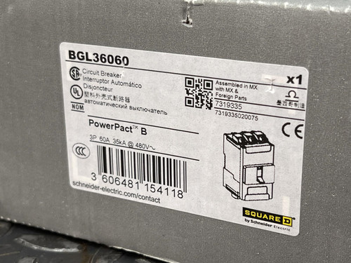 Square D BGL36060 PowerPact 480V 60A 3P 35kA - NIB