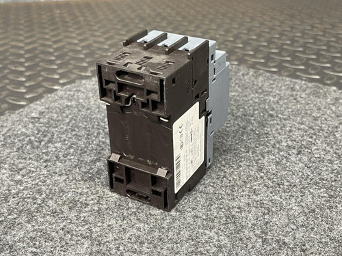 Rear view of the Siemens Sirius 3RV2011-1CA10 Motor Starter Protector from Obtainium Science and Surplus, showing the black back panel and component structure.