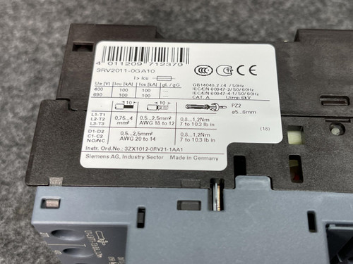 Siemens Sirius 3RV2011-0GA10 Circuit Breaker