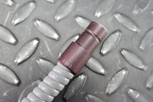 Volpi Light Ring from Obtainium Scientific Surplus. Close-up of the connector end of the gray conduit with a brown fitting marked "1459."