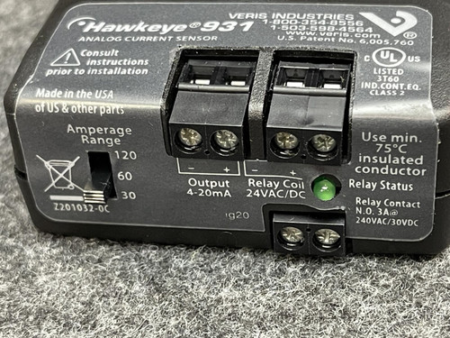 Veris Industries H931 Split-Core Current Transducer w/ Relay, 4-20mA Output