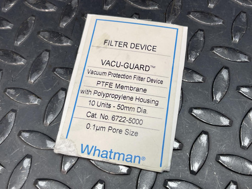 Lot of 8 Whatman Vacu-Guard In Line Filter, PTFE Membrane, 50mm Diameter, Sealed
