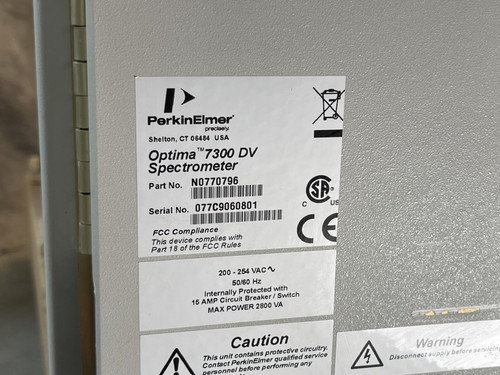 Perkin Elmer Optima 7300 DV ICP-OES Spectrometer w/ AS 93Plus Autosampler