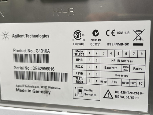 Agilent 1200 Series G1310A Isocratic Pump w/ Manual