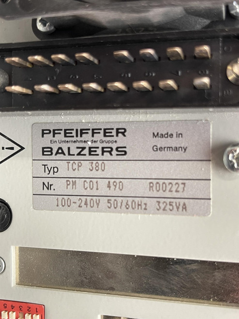 Pfeiffer Balzers TCP380 Power Supply/Turbomolecular Pump Controller