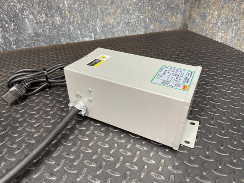 Side view of Jefferson Electric Step-Down Transformer, 216-1141-000 from Obtainium Scientific Surplus, showing connection points and mounting brackets.