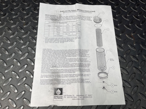 Shelco RHB-788A, Filter Housing, 10'' Forged Brass Head w/ SS Sump, 1'' In/Out