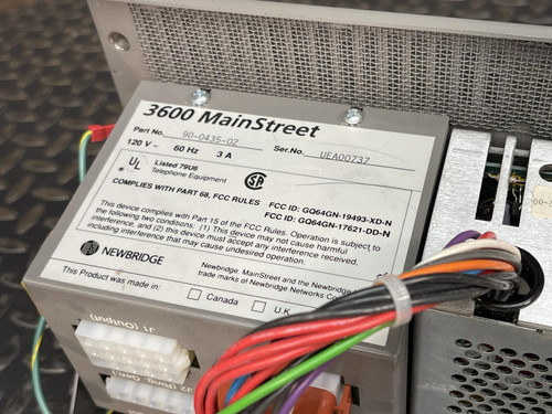 Newbridge 3600 MainStreet 120VAC Power Shelf 90-0435-02