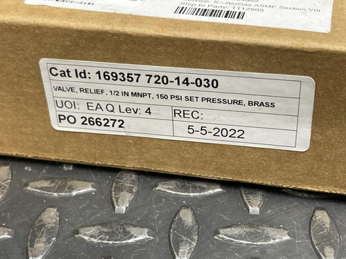 Ingersoll Rand 35254952 Kunkle Valve, Relief Valve, 0548-C01-KM - Unused