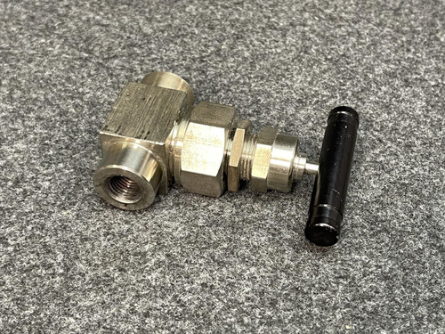 Swagelok SS-3HNRF4-G Needle Valve, Regulating Stem, SS 0.35 Cv, 1/4 in. FNPT