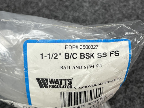 Watts 1-1/2" Ball and Stem Kit B/C BSK SS FS -Unused