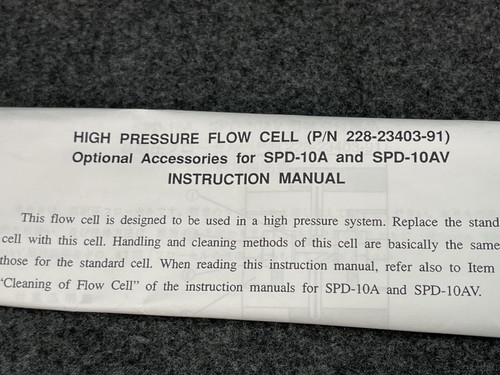 Shimadzu? High Pressure Flow Cell 228-23403-91 - Unused