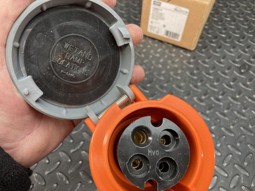 Hubbell HBL430C12W Water Tight Pin And Sleeve Connector 30A 125-250V