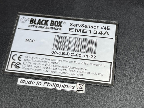 ServSensor V4E by Black Box, no AC Adapter